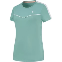 K-Swiss Camiseta Tenis KSwiss Hypercourt Round Neck Top 2 Verde Agua Mujer