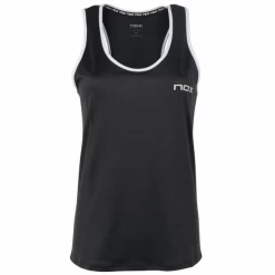 Camiseta Tirantes Pádel Nox Team Plomo Logo Blanco Mujer