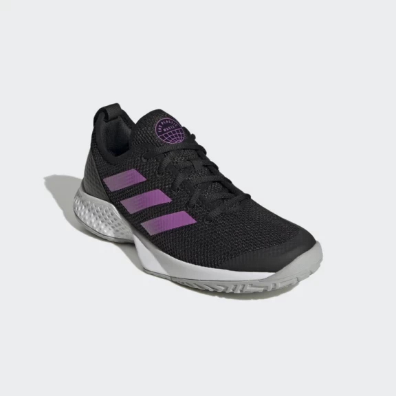 Zapatillas Adidas Courtflash Negro Morado Mujer 2 Zapatillas Adidas Courtflash Negro Morado Mujer - Imagen 2